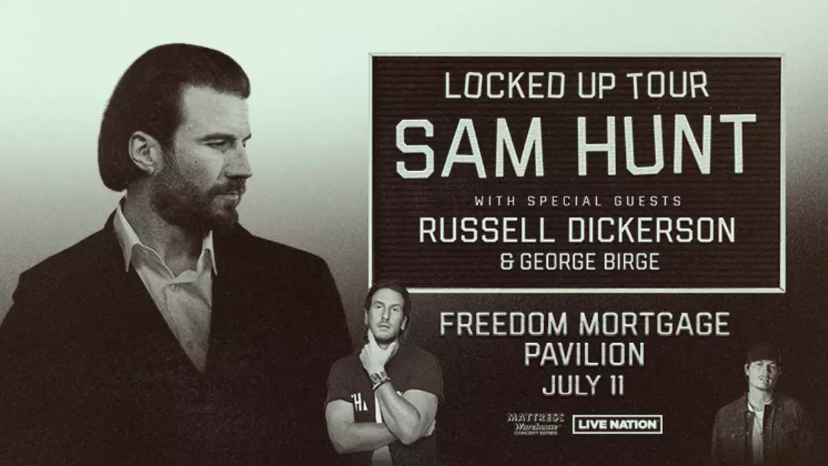 Sam Hunt at the Freedom Mortgage Pavilion in Camden – July 11th!