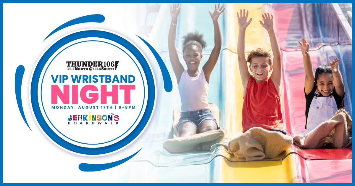 Thunder 106 VIP Wristband Night at Jenkinson’s Boardwalk in Point Pleasant Beach – August 17th!