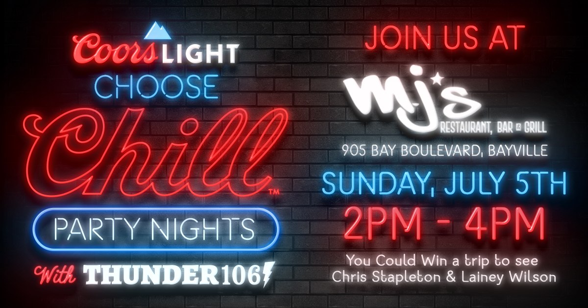 Coors Light Choose Chill Party Nights at MJ’s Restaurant, Bar & Grill on July 5th