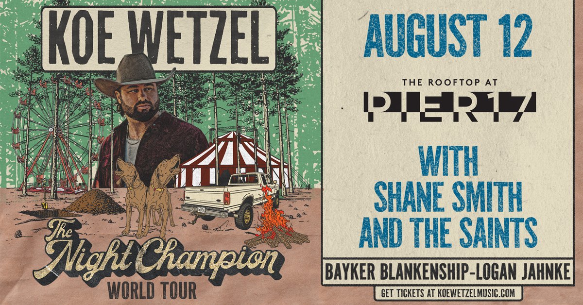 Koe Wetzel at The Rooftop at Pier 17 in New York City – August 12th!