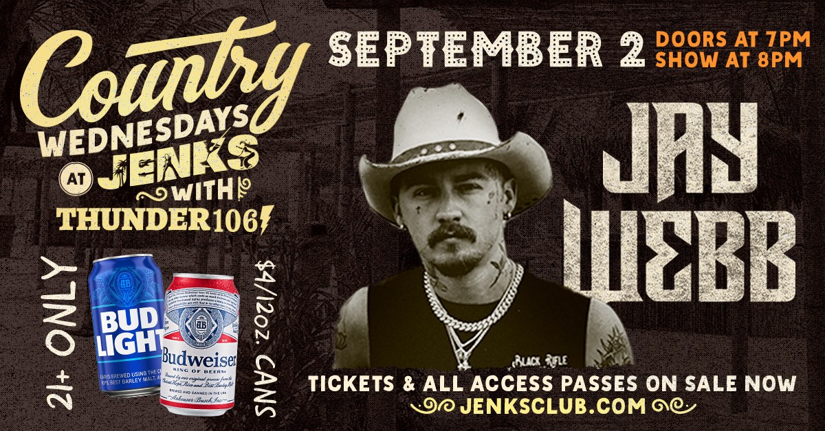 Jay Webb at Jenks Club in Point Pleasant Beach – September 2nd!