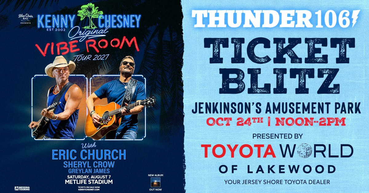 Kenny Chesey Ticket Blitz at Jenkinson’s Boardwalk presented by Toyota World on October 24th